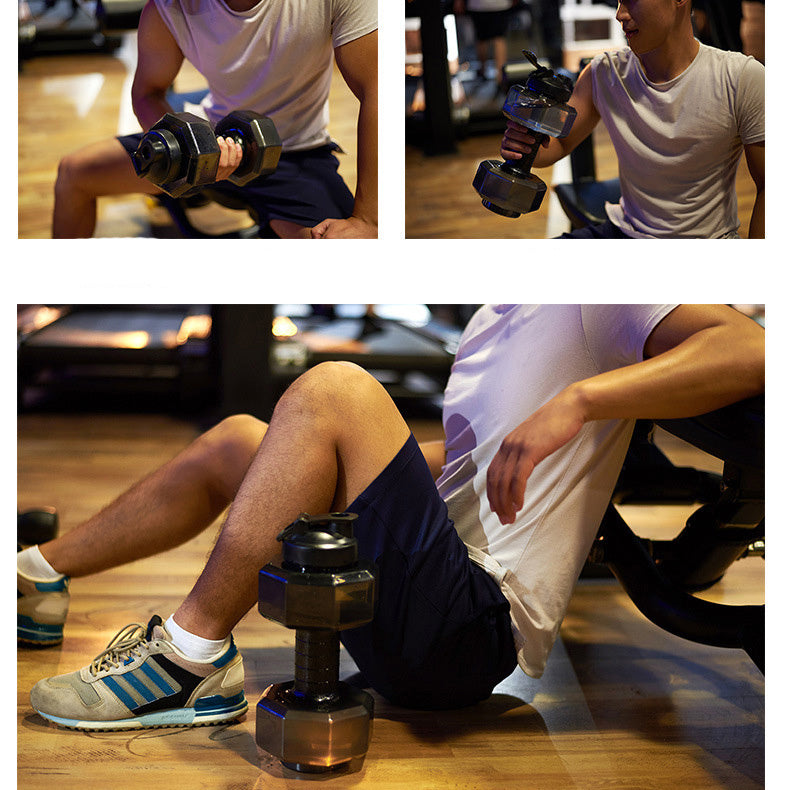 Dumbbell Water Bottle -Free Gym Fitness Jug with Handle